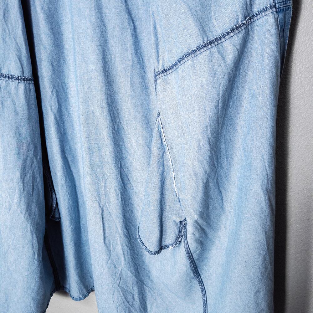 Lord Isaacs Denim Shirt Dress Size L Western Core Button Front Vintage - Picture 8 of 10